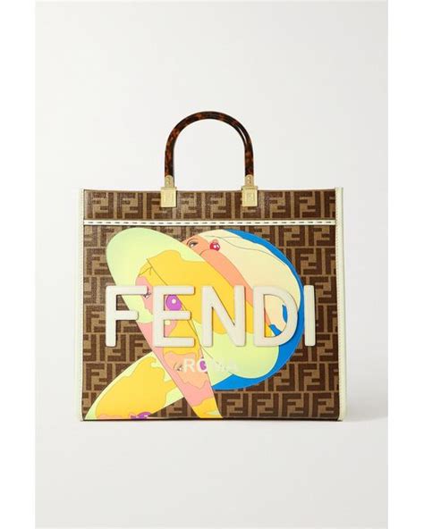 fendi sunshine canvas tote|fendi sunshine shopper small.